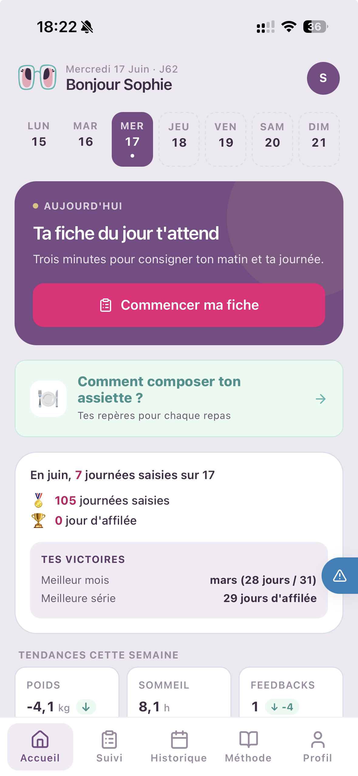 Ecran accueil de Margot